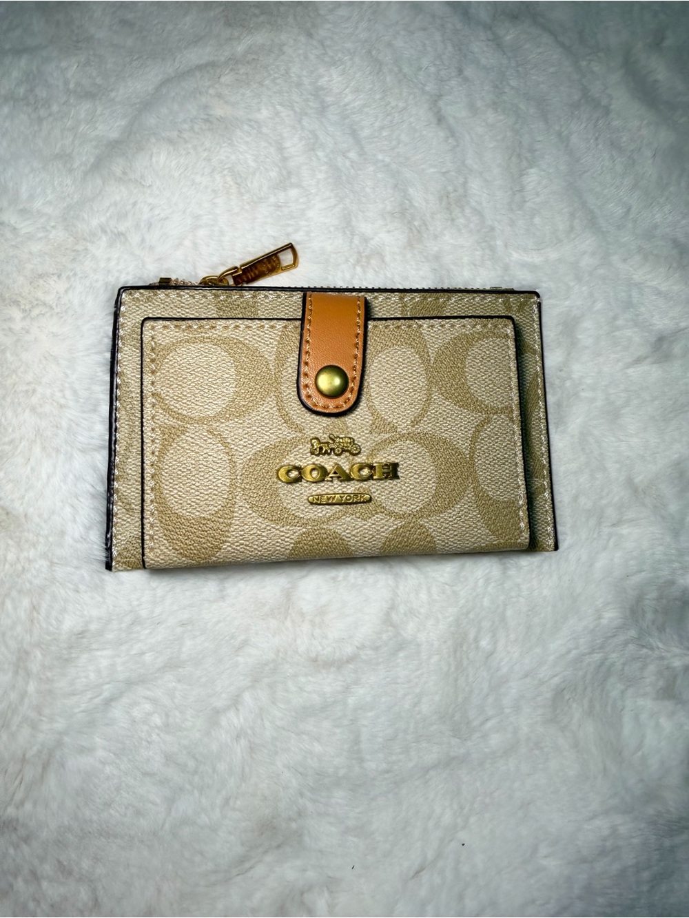 Beige/Tan Signature Card Case Wallet